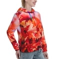 thumbnail image 6 of Fotbe Autumn Maple Leaves Pattern Womens Long Sleeve Hoodie, Pullover Hooded Sweatshirt, Kangaroo Pocket Hoodie with Eye-catching Drawstrings-Small, 6 of 7