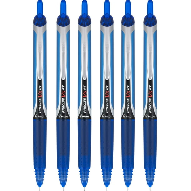 Bolígrafo PILOT Precise V5 de tinta azul retráctil de 0,5 mm, paquete de 6