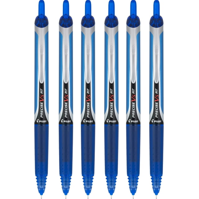 Bolígrafo PILOT Precise V5 de tinta azul retráctil de 0,5 mm, paquete de 6