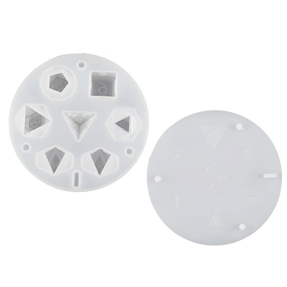 BESTSKY Large DND Dice Resin Molds for DIY Dices Making 7 Cavities Polyhedral Silicone Mold with Stereoscopic Design Epoxy Resin Molds for Table Board Game Craft Halloween Decor