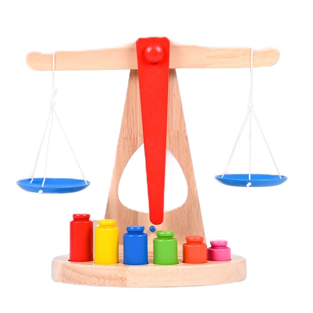 Child Montessori Teaching Aids Wooden Scales Balance Game Educational Toy ONE 