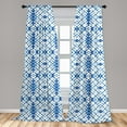 thumbnail image 5 of Ambesonne Hippie Curtains, Grunge Motif, Pair of 28"x63", Navy Blue and White, 5 of 5