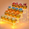 thumbnail image 3 of 1-5 Tier Acrylic Display Stand Clear Display Riser Rack for Cupcake Perfume Doll Décor Organizer Amiibo Funko POP Figures DC05 5 tier 20x8, 3 of 6