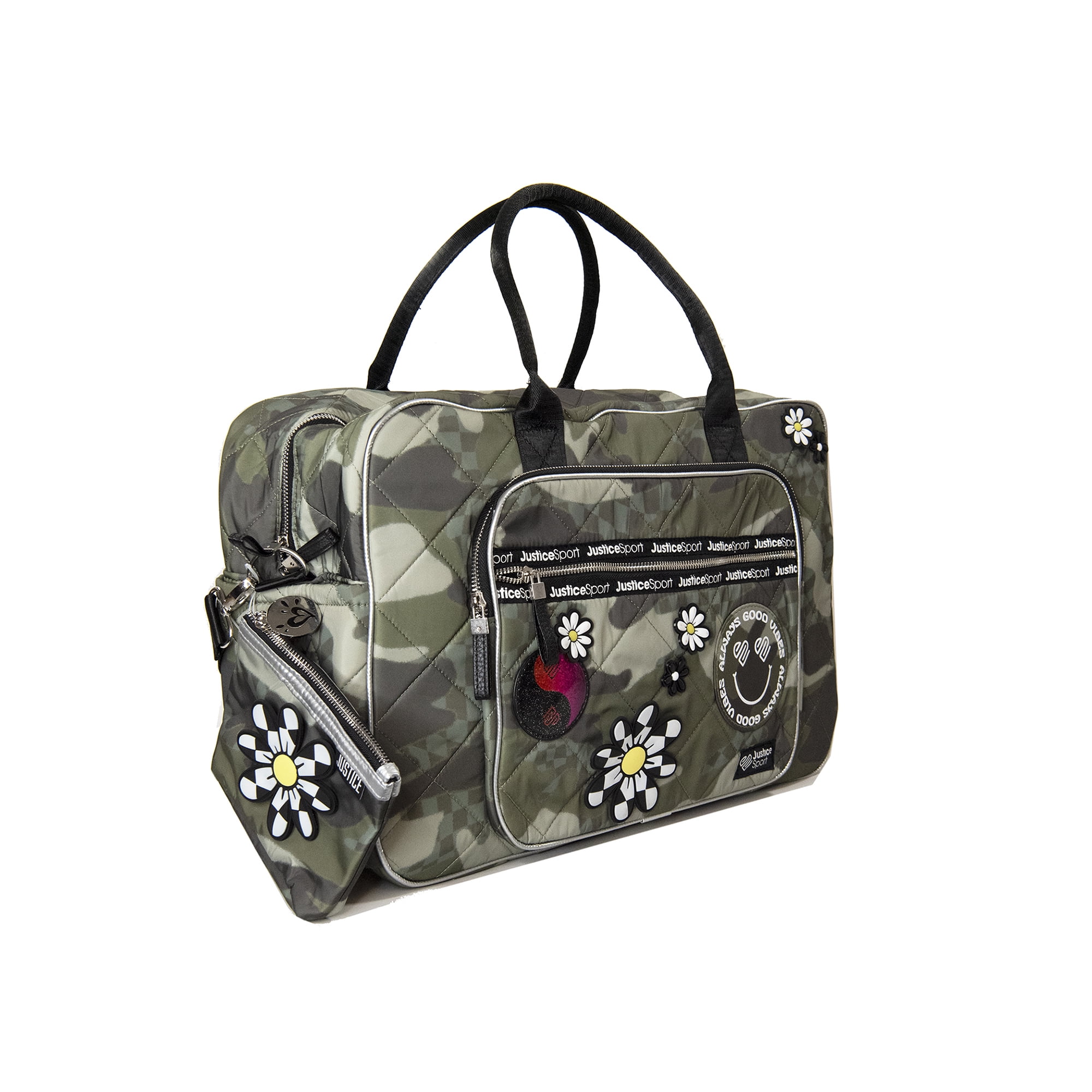 Girl's Green Camo Duffle Bags - Purple Pumpkin Gifts