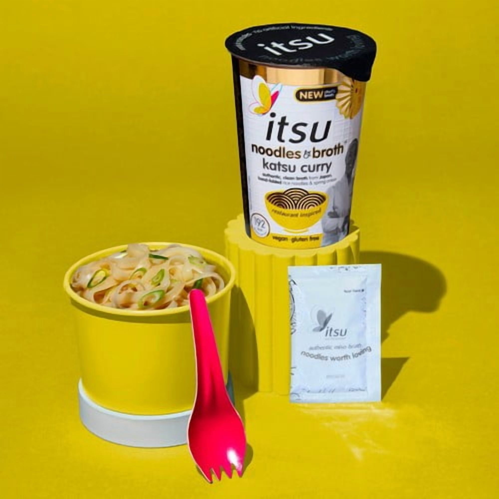 itsu katsu curry instant noodles & broth pot 64g, British Import (Pack of 3)