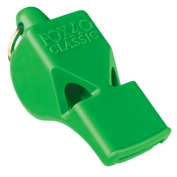 Fox 40 Classic Safety 3-Chamber Pealess Whistle, Neon Green