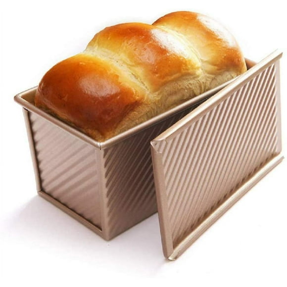 Bread mold with cover, for corrugated bread with cover