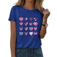thumbnail image 2 of ORT Patriotic Shirts for Women 4th of July Gift Shirt USA Flag Stars Stripes Graphic Short Sleeve Casual Tops(Blue,M), 2 of 5