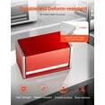 thumbnail image 6 of Metal Tool Box, 8.6-inch, Portable Metal Tool Box with 3 Drawers, Small Tool Chest with EVA Liners and PP Feet Pads, Heavy-Duty Steel With Ball Bearing Opening and Powder Coated Finish, Red, 6 of 24