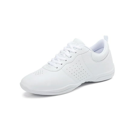

Avamo Girls Anti-Slip Dancing Sneaker Lace Up Cheerleading Shoe Training Breathable Cheer Shoes White 10C