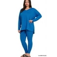 thumbnail image 3 of Zenana Women's Soft Brushed Fabric V-Neck Long Sleeve Top & Leggings - 2 Pieces Set, 3 of 6