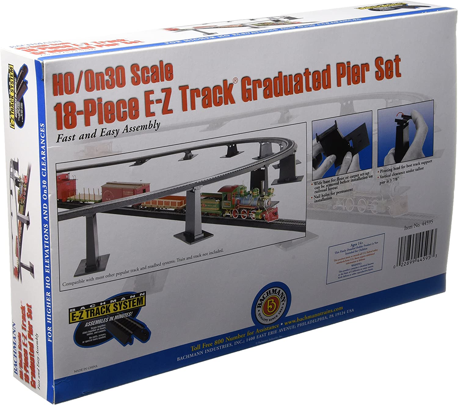 Bachmann 44595 HO Scale E-Z TRACK 18 PC Graduated Pier Set (compatible with On30) - image 2 of 2