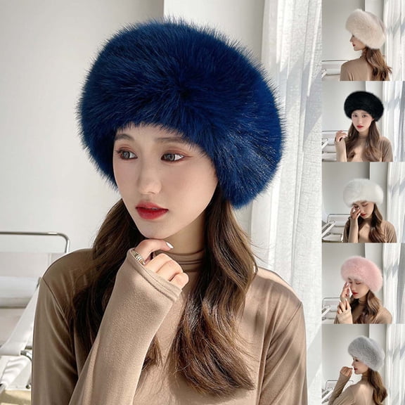 Dengjunhu Womens Faux Plush Headband Winter Earwarmer Earmuff Hat Ski