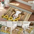 thumbnail image 6 of Bathroom Rugs 2x3 Ft, Farmhouse Cow Non Slip Area Rugs for Kitchen Bedroom Entryway, Vintage Country Sunflower Brown Wood Washable Carpet Runner Rug Floor Mats for Bedroom Home Decor, 6 of 9