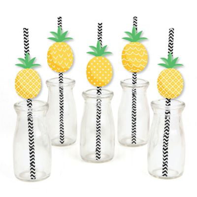 Hot Summer Party/Tropical BBQ/Luau Accessories CACTUS & PINEAPPLE PAPER STRAWS 