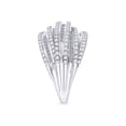 thumbnail image 2 of 1 Carat Baguette & Round Natural Diamond Multi-Row Cluster Ring in 14k White Gold Over Sterling Silver 9, 2 of 3