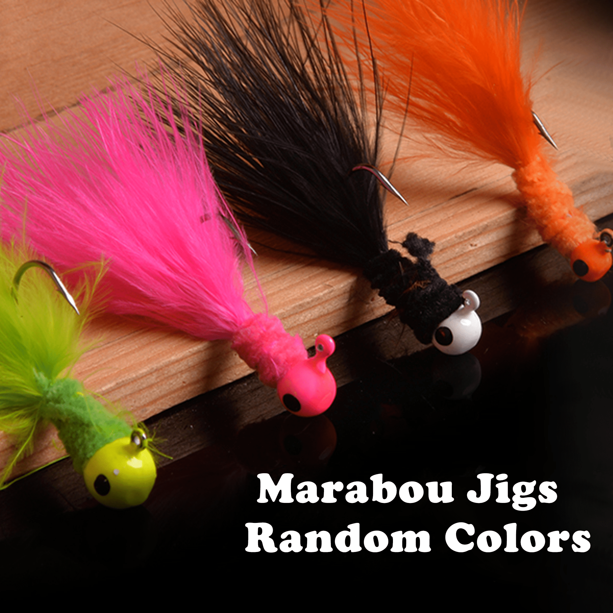 OROOTL Crappie Jig Heads Kit,25pcs Marabou Feather Fishing Jig Head Hooks Fishing  Lures Jigs 