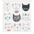 thumbnail image 2 of Ambesonne Cat Shower Curtain, Animals Humor Faces Pattern Art, 69"Wx70"L, Blush Brown, 2 of 4