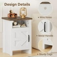 thumbnail image 3 of JUMMICO Farmhouse Nightstand, Modern Bedside Table with Barn Door and Shelf, Rustic End Table Side Table for Bedroom, Living Room(2, Rustic & White), 3 of 14