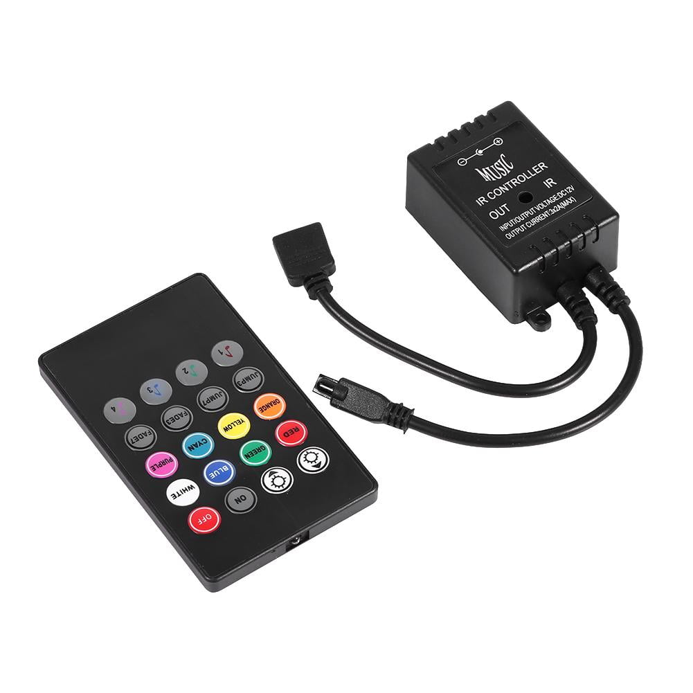 IR Music Remote Controller Adjustable 20Keys RGB Sound Sense Controller 