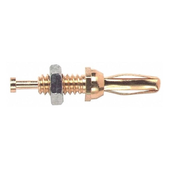 Pomona Electronics Miniature Banana Plug with Threaded Stud, 1 in, Amber 3276
