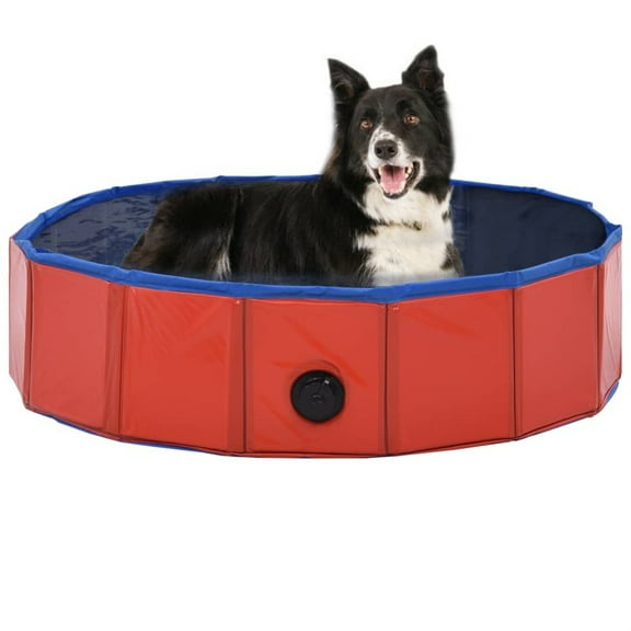 Casafoyer Foldable Dog Swimming Pool Red 31.5"x7.9" PVC