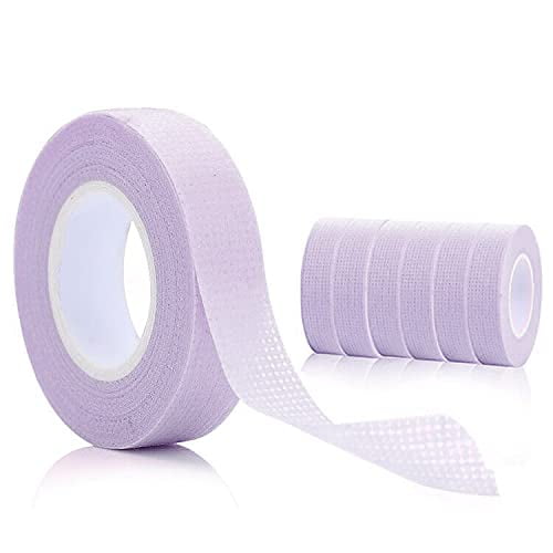 6 Rouleaux de Rubans pour Extensions de Cils, Rubans Adhésifs en Tissu pour Extensions de Cils, Ruban Microporeux Respirant pour Fournitures d'Extensions de Cils, 9 m/10 Yards Chaque Rouleau (Violet Clair)