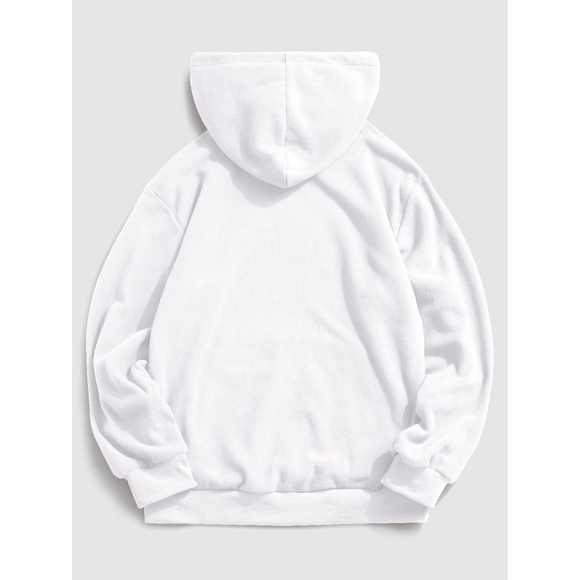 ZAFUL for Junior Letter Graphic Embroidered Fleece Mask Hoodie White S -  Walmart.com