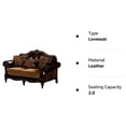 thumbnail image 6 of ACME Dreena Rolled Arm Upholstered Loveseat with 3 Pillows in Brown Faux Leather, 6 of 9