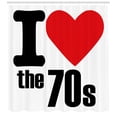 thumbnail image 3 of Ambesonne Retro Shower Curtain, I Love the 70s Pictogram, 69"Wx84"L, Red Black White, 3 of 3