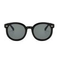 thumbnail image 2 of Kids Round Sunglasses UV Protection, Retro Thick Full Rim Frame Resin PC Material Lightweight Children Eyewear for Daily Wear Outdoor Play Black, 2 of 5