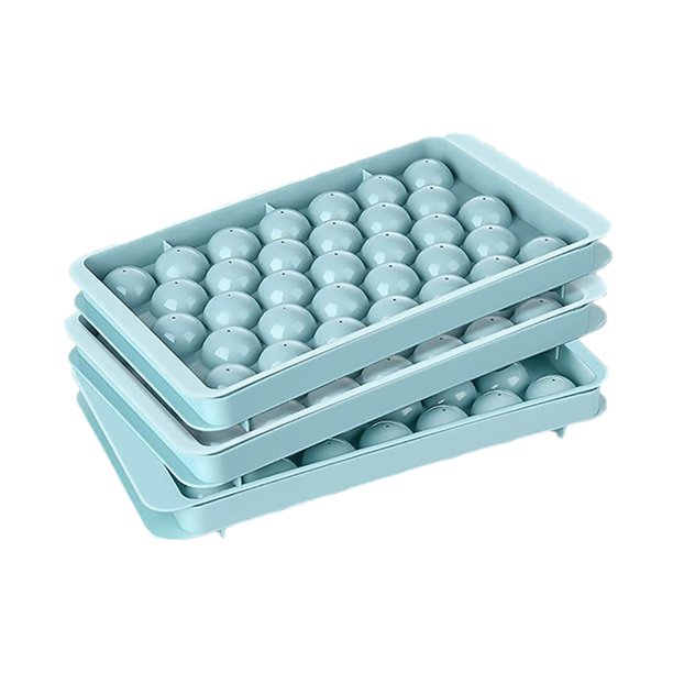 Ounissouiy 6 unids/set de moldes de bandeja de bolas de cubitos de hielo, moldes de crema de cubos redondos reutilizables con tapa, fabricante de Barra de herramientas Azul Ounissouiy HA067688-02
