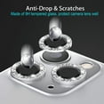 thumbnail image 3 of Compatible with iphone 12 Pro/12/11/11 Pro/11 Pro Max Camera Lens Protector Bling, (NOT FIT 12 PRO MAX), Apple iPhone 11 12 Pro Camera Cover Sparkly, Glitter Lens Protector with Clear Glass, (Silver), 3 of 5