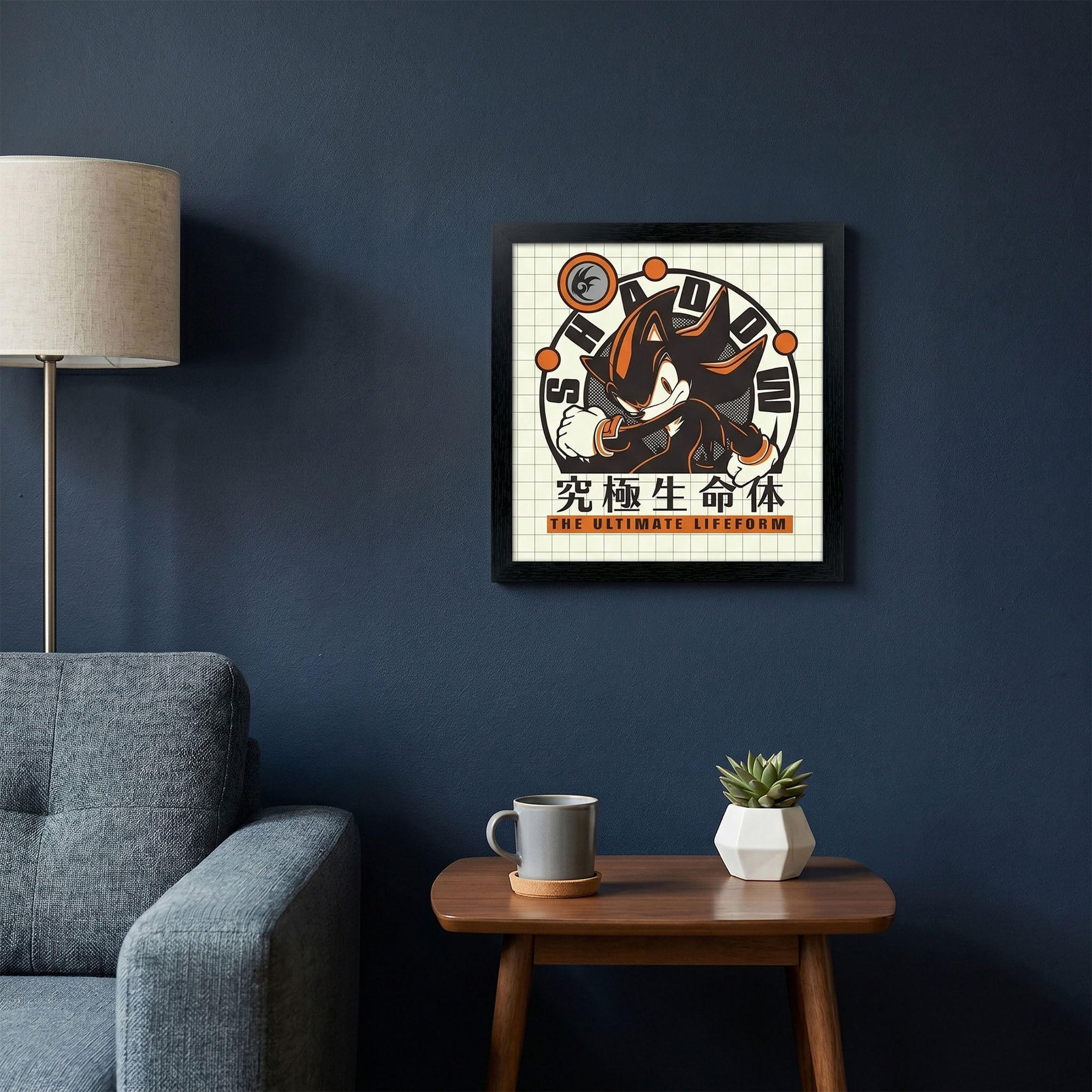 Pyramid : Sonic: Shadow Ultimate Life Form - 12x12 Framed Gel Coated Print - Game Character Artwork, Licensed SEGA Wall Decor, Collectible