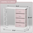 thumbnail image 3 of QRKD Dresser with 8 Drawers - Storage Unit Organizer Chest for Clothes - Bedroom, Kids Room, Nursery, & Closet (Pink, 31.5 x 12 x 32-8 Drawer), 3 of 12