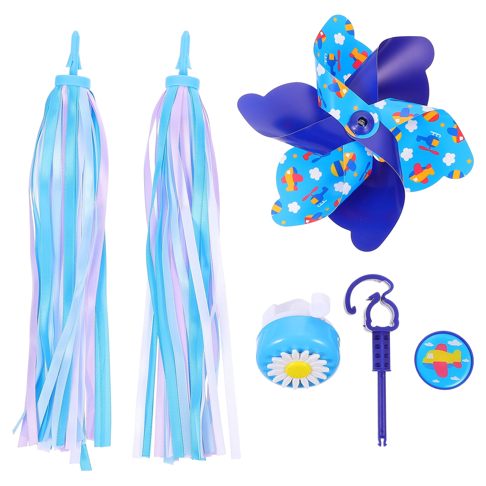 Bike Girls Accessories Tassel Ribbon Streamer Baby Windmill Tricycle Horn Grips Pinwheel Bell Child Scooter Handlebar