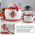 thumbnail image 4 of Rice Storage Containe Grain Storage Bin Ceramic Rice Bucket Rice Storage Box with Tassel Design Sealed Rice Bin Cereal Rice Container for Kitchen(5KG), KAYYENYYD-5KG, 4 of 7