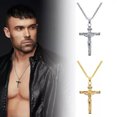 thumbnail image 2 of EOEMY Women Men Stainless Steel Jesus Cross Crucifix Pendant Chain Necklace Jewelry.-Gold, 2 of 8