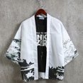 thumbnail image 4 of Men Casual Sunscreen Shirts Middle Sleeve Animal Pattern Tops, 4 of 9