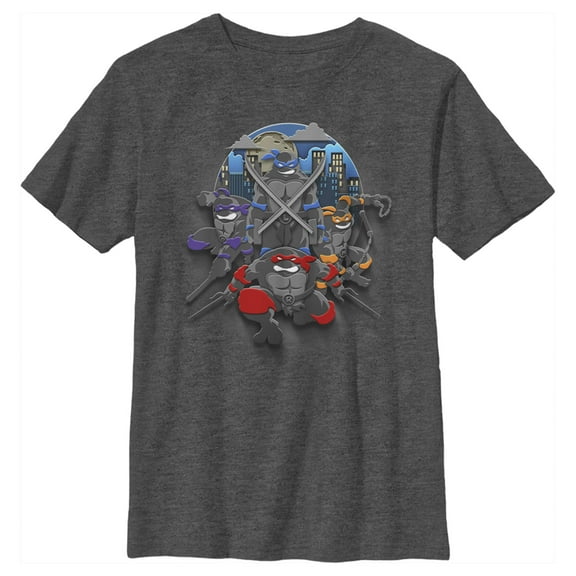 Boy's Teenage Mutant Ninja Turtles Shadow Heroes  Graphic Tee Charcoal Heather Medium