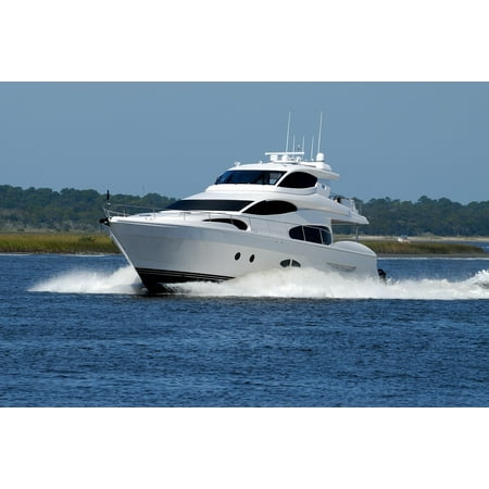Canvas Print Water Luxury Yacht Boat Travel Yacht Sea Cruising Stretched Canvas 10 x