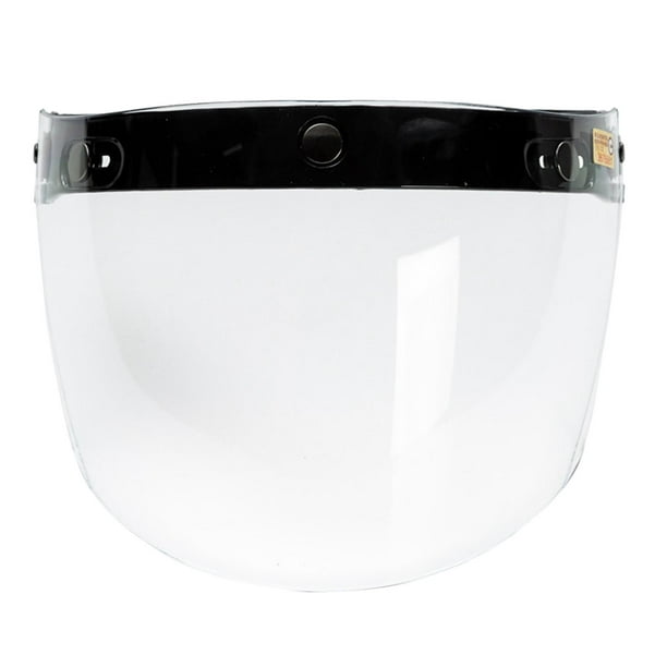 Visera abatible con protección contra el viento y 3 broches para casco de motocicleta abierto universal 20 centímetros