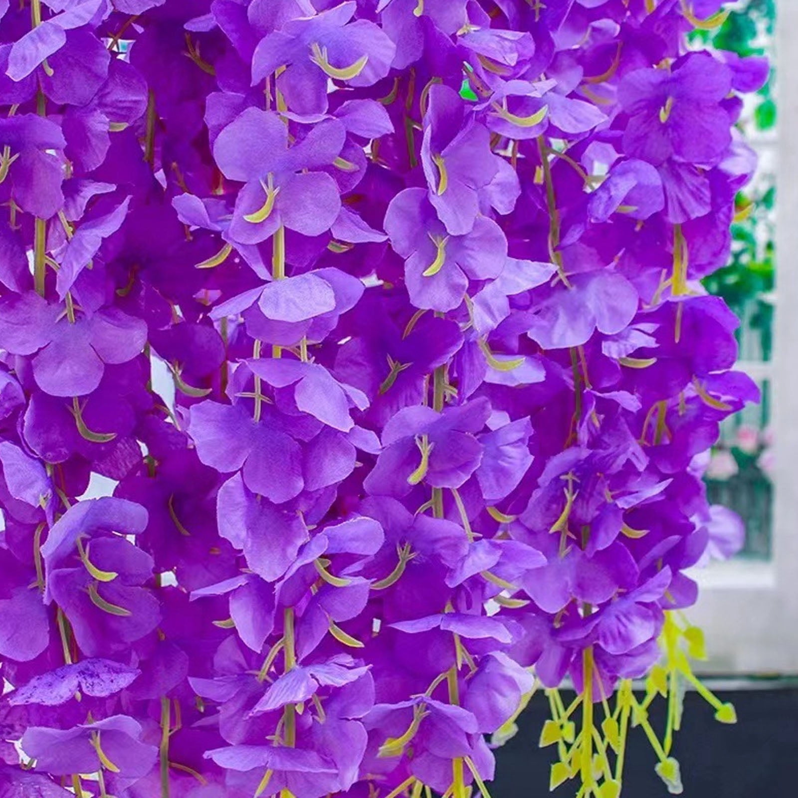 ERTZAE Yellow 23.62" Wisteria Vines Silk,Artificial Flowers,Wisteria Vines Hanging Flowers Silk Wisteria String For Home Garden Party Wedding Decor,Wedding Arch Floral Party Garden Ceremony