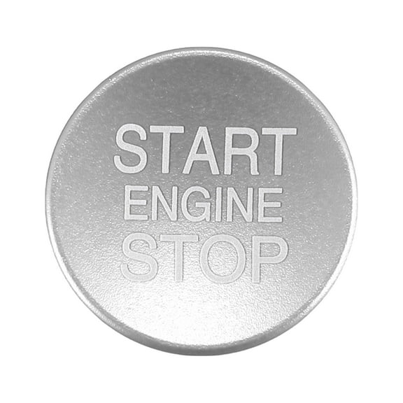 Unique Bargains Engine Start Stop Ignition Button Cover Sticker for Alfa Romeo Giulia Stelvio 2017-2021 Silver Tone