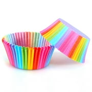 Dilwe 100 Pcs Rainbow Color Cupcake Liner Cupcake Paper Baking Cup Muffin Cases Cake Mold, Cupcake Liner, Rainbow Color