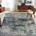 thumbnail image 4 of ReaLife Rugs Machine Washable Area Rug - Living Room Bedroom Bathroom Kitchen Entryway Office - Padded Low Pile Stain Resistant Premium - Modern Abstract Contemporary - ASA - Gray Ivory 7'6" x 9'6", 4 of 5