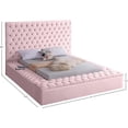 thumbnail image 6 of Pemberly Row Modern Solid Wood Tufted Velvet Full Bed in Pink, 6 of 6