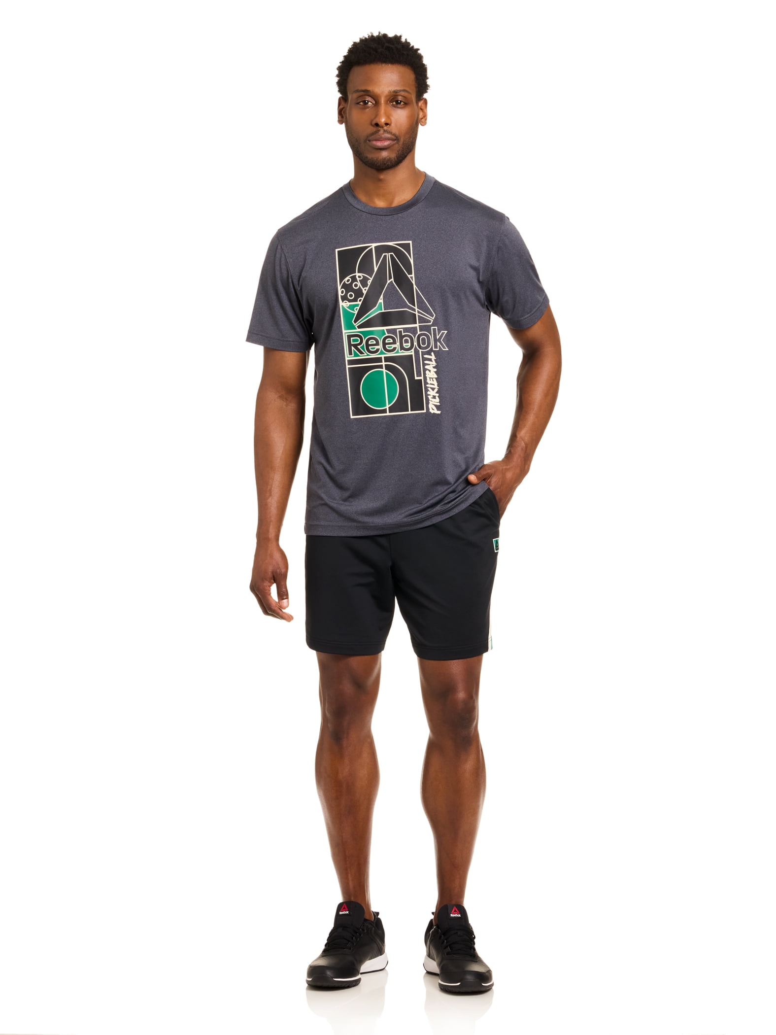 Reebok Men's and Big Men's Baseline Knit Performance Shorts, 7" Inseam, Sizes S-3XL
