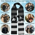 thumbnail image 3 of EINSKEY 2-Pack Long Winter Scarves with Tassel for Men Women - Black Grey, Striped, 3 of 5