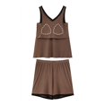 thumbnail image 6 of Breezora Breezy Summer Pajama Set for Women Cooling Strap Top with Built-in Comfort Shorts Lounge Wear XL Size Coffee, 6 of 9